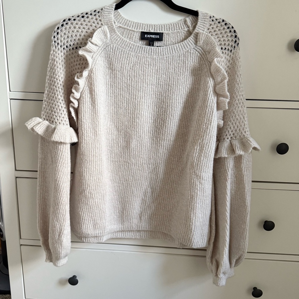 Express Ruffle Sleeve Sweater